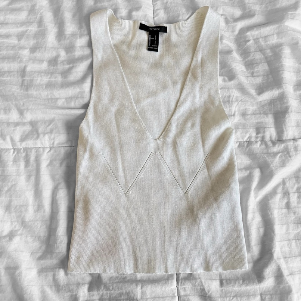 White Sleeveless Top